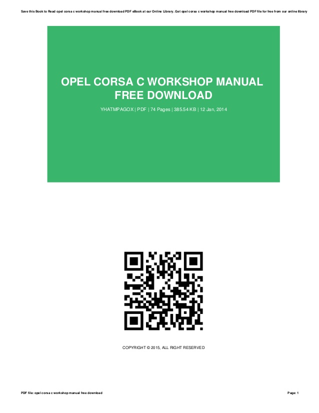 Opel corsa c manual free download